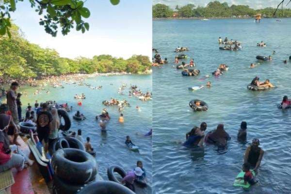 Penampakan Pantai Batukaras Pangandaran Diserbu Wisatawan saat Libur Lebaran Penampakan Pantai Batukaras Pangandaran Diserbu Wisatawan saat Libur Lebaran