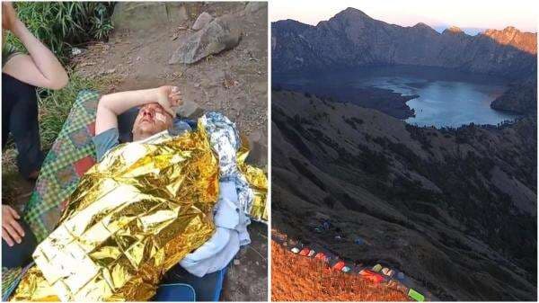 Pendaki Asal Swiss Terjatuh di Jalur Menuju Danau Segara Anak Gunung Rinjani Pendaki Asal Swiss Terjatuh di Jalur Menuju Danau Segara Anak Gunung Rinjani