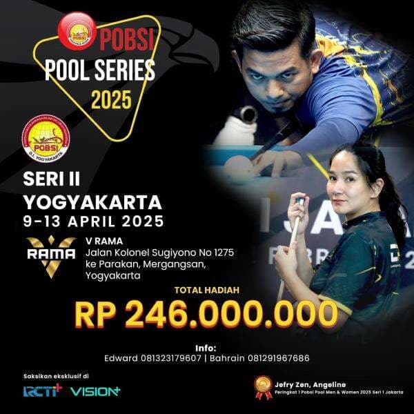 Rebutkan Total Hadiah Rp246 Juta, POBSI Pool Series II: Yogyakarta Bakal Berlangsung Sengit! Rebutkan Total Hadiah Rp246 Juta, POBSI Pool Series II: Yogyakarta Bakal Berlangsung Sengit!