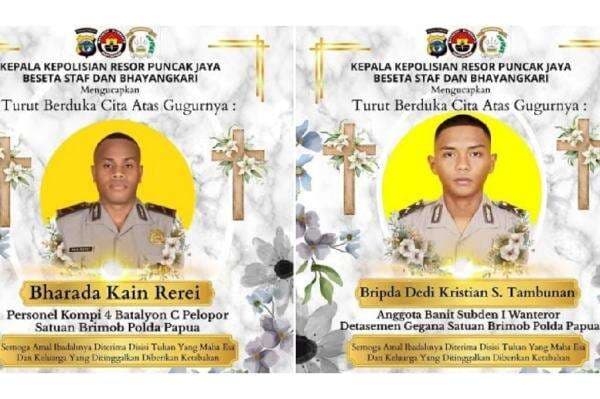 Identitas 2 Polisi Gugur dalam Kontak Tembak dengan KKB, Bripda Dedi dan Bharada Kain Identitas 2 Polisi Gugur dalam Kontak Tembak dengan KKB, Bripda Dedi dan Bharada Kain
