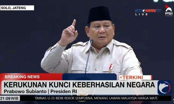Prabowo Tegaskan Komitmennya Berantas Mafia Pangan: Rp100 Triliun Kerugian Negara Setiap Tahun Prabowo Tegaskan Komitmennya Berantas Mafia Pangan: Rp100 Triliun Kerugian Negara Setiap Tahun
