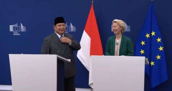 Prabowo Bertemu Presiden Komisi Eropa di Brussel, Umumkan Kesepakatan IEU-CEPA Prabowo Bertemu Presiden Komisi Eropa di Brussel, Umumkan Kesepakatan IEU-CEPA