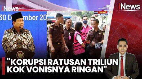 Sindiran Prabowo soal Vonis Harvey Moeis: Jangan Terlalu Ringan Lah, 50 Tahun Gitu Sindiran Prabowo soal Vonis Harvey Moeis: Jangan Terlalu Ringan Lah, 50 Tahun Gitu