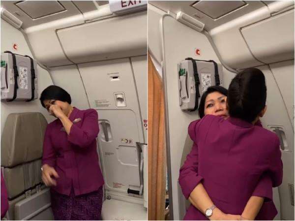 Momen Haru Pramugari Pensiun Usai 38 Tahun Bertugas, Pilot Ucap Salam Perpisahan di Udara Momen Haru Pramugari Pensiun Usai 38 Tahun Bertugas, Pilot Ucap Salam Perpisahan di Udara