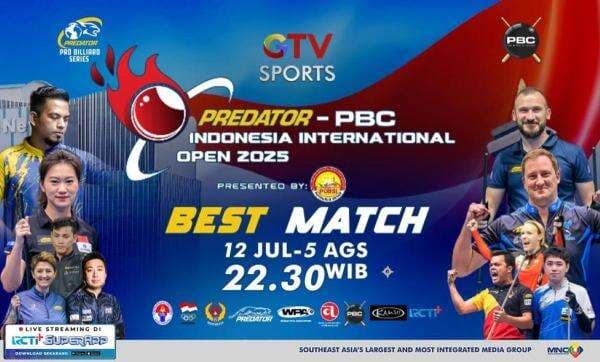 Jadwal Siaran Langsung Predator PBC Indonesia International Open 2025, Live di GTV! Jadwal Siaran Langsung Predator PBC Indonesia International Open 2025, Live di GTV!