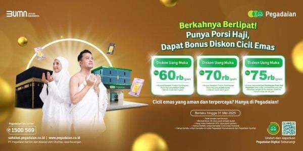 Cicil Emas di Pegadaian Sekarang, Ada Diskon Uang Muka! Cicil Emas di Pegadaian Sekarang, Ada Diskon Uang Muka!