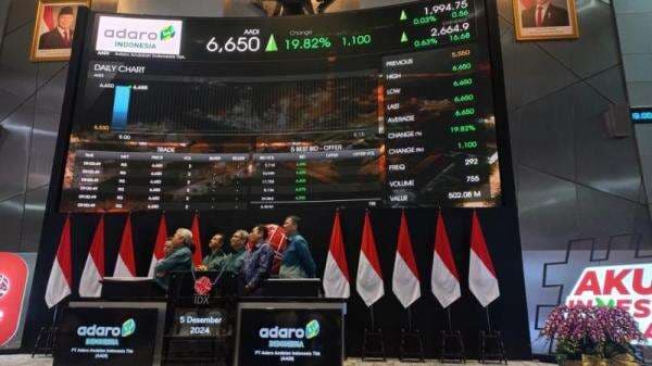 Adaro Andalan (AADI) Resmi Melantai di Bursa, Langsung Naik 19,82 Persen Adaro Andalan (AADI) Resmi Melantai di Bursa, Langsung Naik 19,82 Persen
