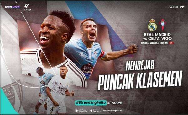 Real Madrid vs Celta Vigo di LaLiga, Saksikan Live Streaming di VISION+ Real Madrid vs Celta Vigo di LaLiga, Saksikan Live Streaming di VISION+