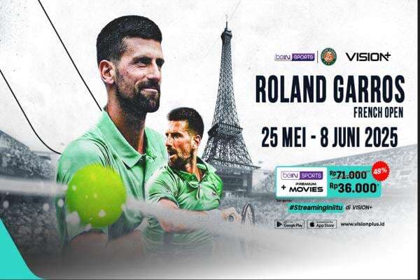 Roland Garros 2025 Dimulai! Streaming di VISION+ Roland Garros 2025 Dimulai! Streaming di VISION+