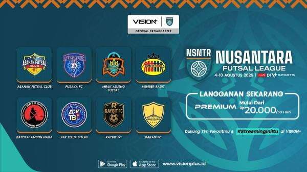 Link Live Streaming Nusantara Futsal League 2025 di Vision+, Klik di Sini! Link Live Streaming Nusantara Futsal League 2025 di Vision+, Klik di Sini!