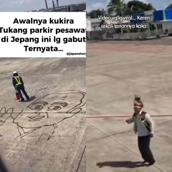 Aksi Lucu Tukang Parkir Pesawat Ketika Pesawat Take Off, Ada yang Berjoget hingga Gambar Wajah Aksi Lucu Tukang Parkir Pesawat Ketika Pesawat Take Off, Ada yang Berjoget hingga Gambar Wajah