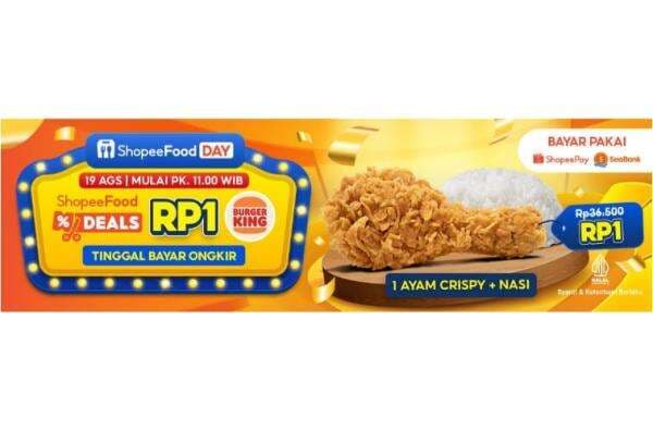 ShopeeFood Deals Bulan ini: Burger King Rp1, Diskon Spesial Menu Kopi hingga Sushi! ShopeeFood Deals Bulan ini: Burger King Rp1, Diskon Spesial Menu Kopi hingga Sushi!