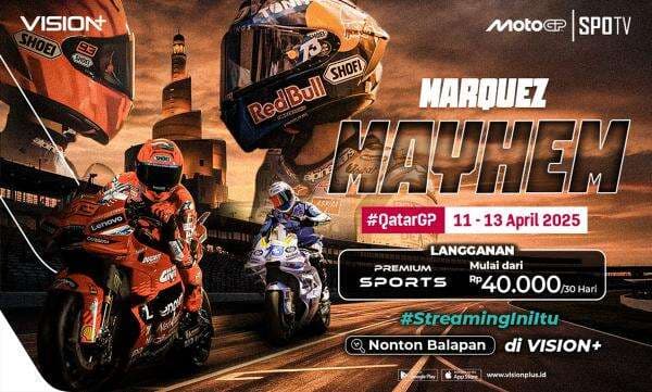 Jadwal dan Link Live Streaming MotoGP Qatar 2025 di Vision+, Klik di Sini! Jadwal dan Link Live Streaming MotoGP Qatar 2025 di Vision+, Klik di Sini!