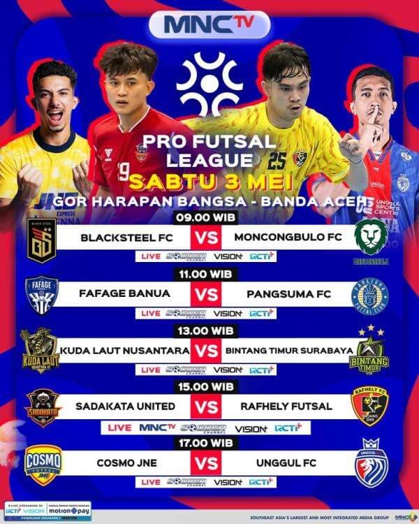 Jadwal Siaran Langsung Pekan ke-8 Pro Futsal League Indonesia 2024-2025, Ada Sadakata United vs Rafhely Futsal Jadwal Siaran Langsung Pekan ke-8 Pro Futsal League Indonesia 2024-2025, Ada Sadakata United vs Rafhely Futsal