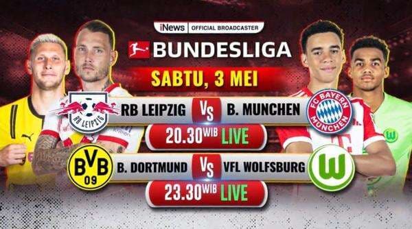 Live di iNews, Jadwal Siaran Langsung RB Leipzig vs Bayern Munich di Bundesliga 2024-2025 Live di iNews, Jadwal Siaran Langsung RB Leipzig vs Bayern Munich di Bundesliga 2024-2025