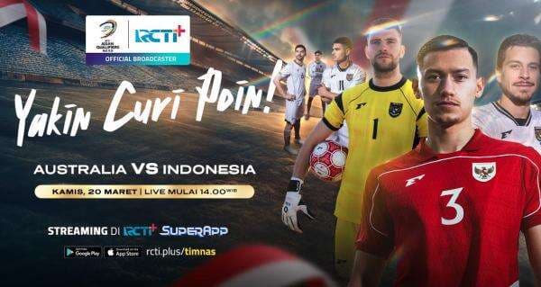 Streaming Pertandingan AFC Asian Qualifiers: Australia vs Indonesia di RCTI+ SuperApp Streaming Pertandingan AFC Asian Qualifiers: Australia vs Indonesia di RCTI+ SuperApp