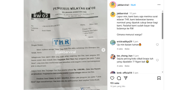 Viral! Surat Edaran Pengurus RW Jembatan Lima Jakbar Minta THR Rp1 Juta ke Pengusaha Viral! Surat Edaran Pengurus RW Jembatan Lima Jakbar Minta THR Rp1 Juta ke Pengusaha