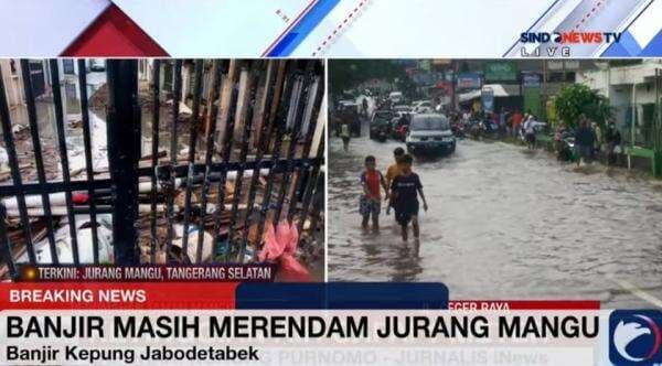 Tangerang Selatan Dikepung Banjir, Ketinggian Air hingga Pundak Orang Dewasa Tangerang Selatan Dikepung Banjir, Ketinggian Air hingga Pundak Orang Dewasa
