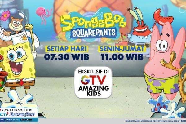 Teman Setia Favoritnya Anak Indonesia, Yuk Ketawa Bareng SpongeBob SquarePants Setiap Hari di GTV Teman Setia Favoritnya Anak Indonesia, Yuk Ketawa Bareng SpongeBob SquarePants Setiap Hari di GTV
