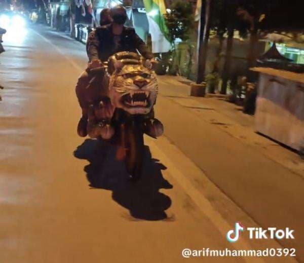Terinspirasi dari Game Mobile Legend, Pasangan Ini Naik Motor Bentuk Harimau Terinspirasi dari Game Mobile Legend, Pasangan Ini Naik Motor Bentuk Harimau