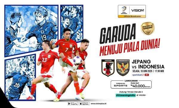 Cara Nonton Live Streaming Timnas Indonesia vs Jepang di Vision+ Cara Nonton Live Streaming Timnas Indonesia vs Jepang di Vision+