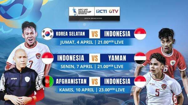 Jadwal Siaran Langsung Timnas Indonesia U-17 di Piala Asia U-17 2025: Misi Menuju Piala Dunia U-17, Live di RCTI dan GTV Jadwal Siaran Langsung Timnas Indonesia U-17 di Piala Asia U-17 2025: Misi Menuju Piala Dunia U-17, Live di RCTI dan GTV