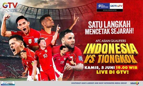 Live di GTV Malam Hari, Ini Jadwal Siaran Langsung Timnas Indonesia vs China di Kualifikasi Piala Dunia 2026 Live di GTV Malam Hari, Ini Jadwal Siaran Langsung Timnas Indonesia vs China di Kualifikasi Piala Dunia 2026