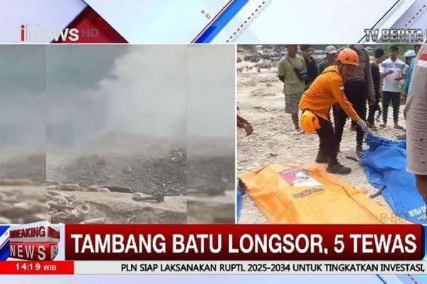 Update Longsor Tambang Batu Gunung Kuda Cirebon: 5 Orang Tewas Update Longsor Tambang Batu Gunung Kuda Cirebon: 5 Orang Tewas