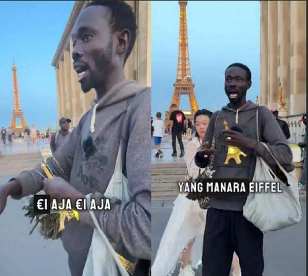 Pedagang di Menara Eiffel Paris Jualan Pakai Bahasa Indonesia, Netizen: Vibesnya Kayak di Kota Tua Pedagang di Menara Eiffel Paris Jualan Pakai Bahasa Indonesia, Netizen: Vibesnya Kayak di Kota Tua