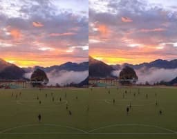 Viral Lapangan Bola dengan <i>View</i> Cantik di Papua Bikin Takjub