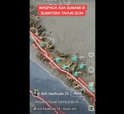 Viral Sesar Besar Sumatera Picu Tsunami Tahun 2024, BMKG: Hoaks!