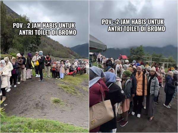 Viral Wisatawan Membeludak di Bromo saat <i>Long Weekend</i>, Antre Toilet Mengular Sampai 2 Jam! Viral Wisatawan Membeludak di Bromo saat <i>Long Weekend</i>, Antre Toilet Mengular Sampai 2 Jam!
