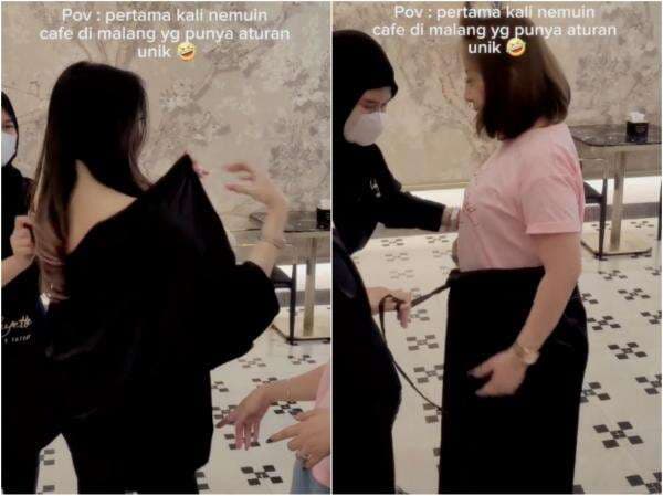 Viral Kafe Tak Boleh Masuk dengan Pakaian Terbuka, Langsung Dikasi Kain Penutup Viral Kafe Tak Boleh Masuk dengan Pakaian Terbuka, Langsung Dikasi Kain Penutup