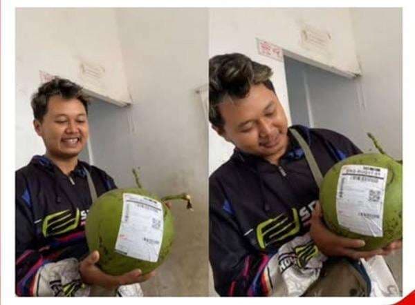 Viral Kurir Ini Harus Mengantarkan Paket Sebutir Kelapa Muda, Netizen: Aneh Tapi Nyata Viral Kurir Ini Harus Mengantarkan Paket Sebutir Kelapa Muda, Netizen: Aneh Tapi Nyata