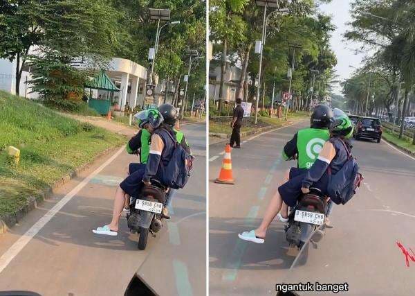 Viral Penumpang Ojek Online Ngntuk Sampai Sandalnya Jatuh, Netizen Sebut Mirip Cinderella Viral Penumpang Ojek Online Ngntuk Sampai Sandalnya Jatuh, Netizen Sebut Mirip Cinderella