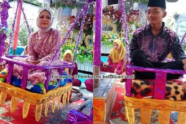 Viral Pernikahan Unik di Bangka, Calon Pengantin Naik Ayunan Sebelum Akad Viral Pernikahan Unik di Bangka, Calon Pengantin Naik Ayunan Sebelum Akad