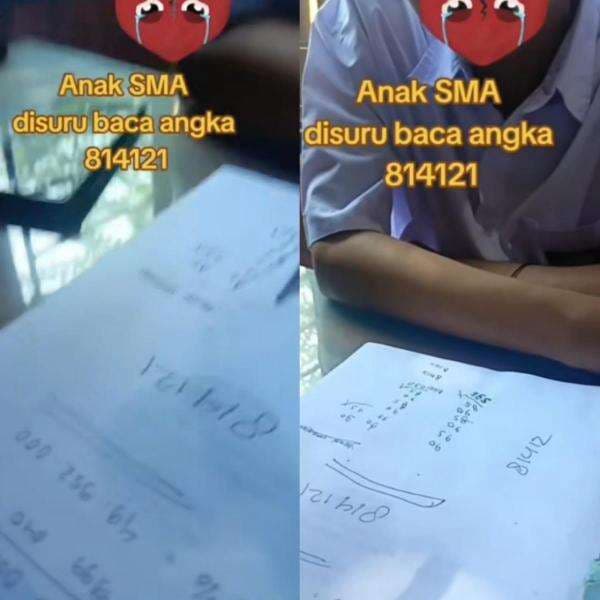 Viral Siswa SMA Tak Bisa Baca Angka 814121, Bikin Warganet Cemas soal Kualitas Pendidikan Viral Siswa SMA Tak Bisa Baca Angka 814121, Bikin Warganet Cemas soal Kualitas Pendidikan