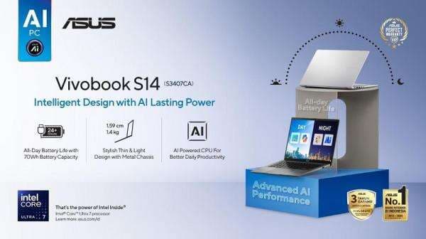 ASUS Vivobook S14, Laptop AI Modern dengan Desain Tipis dan Performa Andal ASUS Vivobook S14, Laptop AI Modern dengan Desain Tipis dan Performa Andal