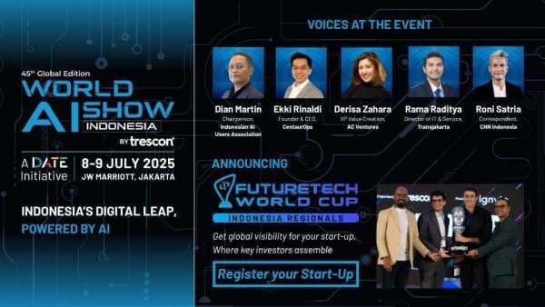 World AI Show Indonesia 2025 akan Digelar di Jakarta, Dukung Revolusi AI di Asia Tenggara World AI Show Indonesia 2025 akan Digelar di Jakarta, Dukung Revolusi AI di Asia Tenggara